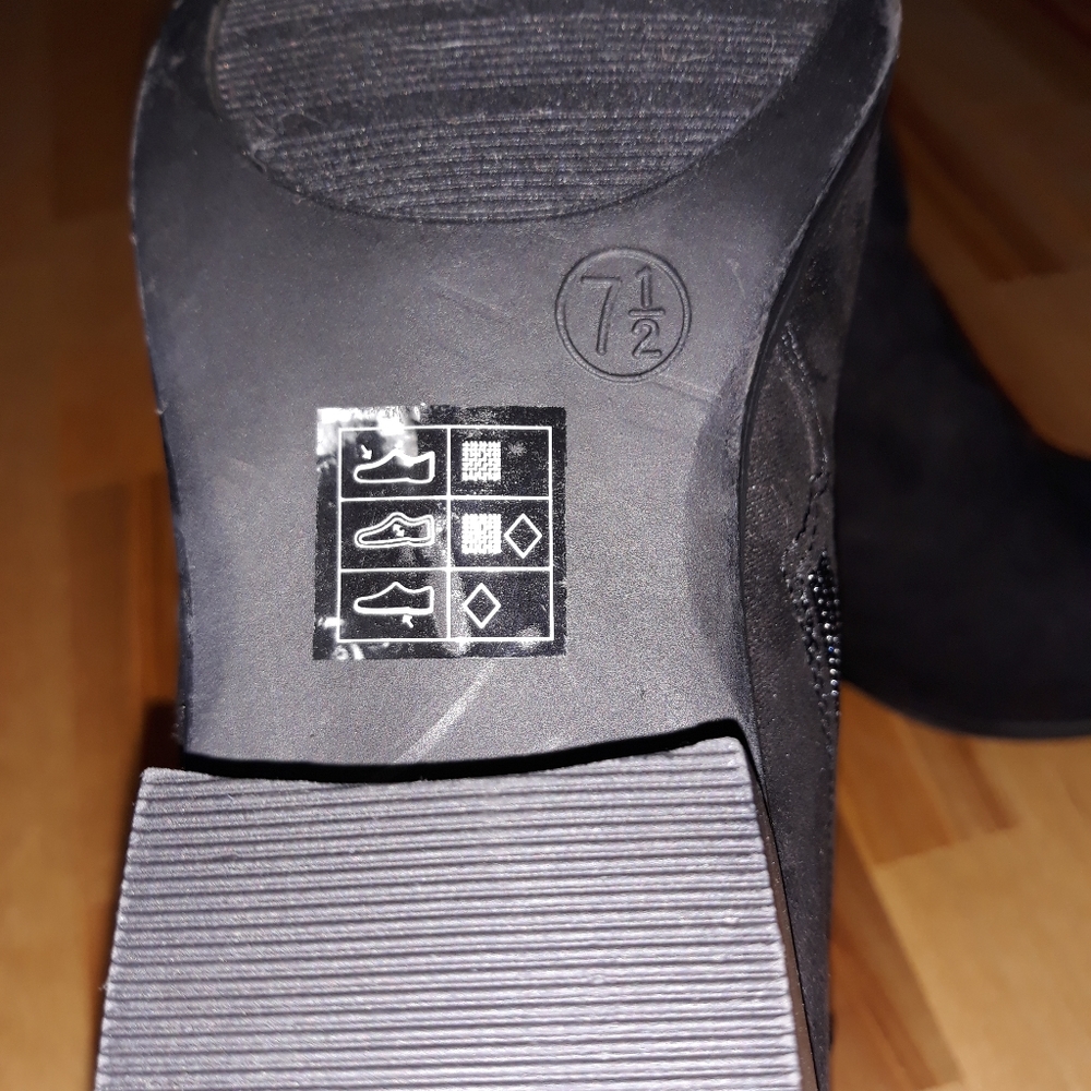 🏷Black Suede Ankle Boots SZ 7.5  Item #1676 - Picture 5 of 5